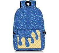 Ice Cream Backpack Kawaii Shoulder Backpacks, Cute Large Capacity Daypack, Lightweight for Women Men Daily Use Travel Hiking Camping (Royal Blue)