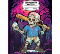 Ice Cream Baseball Skeleton Lined Journal: Funny Melting Sports Mascot Composition Notebook for Boys & Teens. Wide Ruled Spooky Halloween Aesthetic School Book