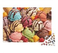Ice Cream Bowl 1000 Pezzi Jigsaw Puzzle Recycled Dessert Art Senior Puzzles Party Game Props Developing Children‘s Intelligence Educational Fun 52x38cm/1000pcs