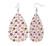 Ice Cream Cake Colorful Print Orecchini In Pelle Moda Orecchino In Pelle Divertenti Orecchini Da Donna Per Feste Donne