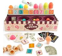 Ice Cream Color Sorting Toys, Educational Ice Cream Play Set Counting Color Sorting Learning Activities Educational Fine Motor Skills Toys for Toddlers Under 6 Years Old
