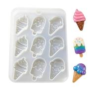 Ice Cream Cone Shape Silicone Mold - 9-Cavity Melts Cone Shape Mould | Ice Cream Shaped Resin Mold Jewelry Making Tools for Jewelry Keychain Pendant DIY Crafts Party Candy Baking Fondant