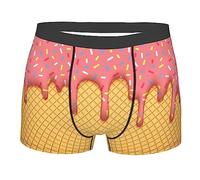 Ice Cream Cone Uomo Pantaloncini Boxer Anti-Sfregamento Boxer da Uomo Aderenti Intimo Maschile per Uomini Sportivi L'Uso Quotidiano S