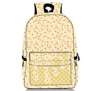 Ice Cream Drip Backpack, Ice Cream Backpack Kawaii Shoulder Bag, for Women Men Daily Use Travel Hiking Camping (Khaki)