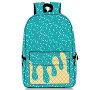 Ice Cream Drip Backpack, Ice Cream Backpack Kawaii Shoulder Bag, for Women Men Daily Use Travel Hiking Camping (Green)