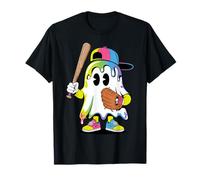 Ice Cream Drip Colorful Ghost Baseball Spots Halloween Ghost Maglietta