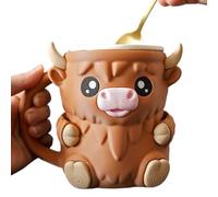 Ice Cream Holder, Pint Yogurt Bowl, 6.3x3.94x5.51in Highland Cow Decor, Decorative & Functional Holders, Anti Freeze Handle for Cold Comfort, Kids, Home, Travel, Parties, Camping, Picnics, School Use