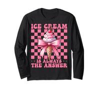 Ice Cream Is Always The Answer Cono Ragazza Mamma Rosa Coquette Maglia a Manica