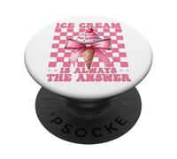 Ice Cream Is Always The Answer Cono Ragazza Mamma Rosa Coquette PopSockets PopGrip Adesivo