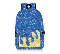 Ice Cream Kawaii Shoulder Backpacks, Large Capacity Ice Cream Backpack， Women Men Daily Use Travel Hiking Camping (Royal Blue)