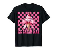Ice Cream Man Cono Rosa Coquette Bow Maglietta