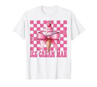 Ice Cream Man Cono Rosa Coquette Bow Maglietta