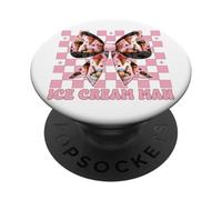 Ice Cream Man Cono Rosa Coquette Bow PopSockets PopGrip Adesivo