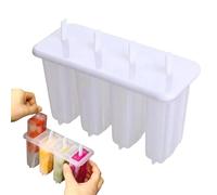 Ice Cream Molds - Ice Bar Mold | Icê Pop Maker | Reusable Food Grade Tray, 4-Cavity, for Chocolate Candy Fruit Yogurt Gelatina Dessert Cake Cookie Camping Freezer