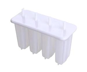 Ice Cream Molds - Ice Bar Mold | Icê Pop Maker | Reusable Food Grade Tray, 4-Cavity, for Chocolate Candy Fruit Yogurt Gelatina Dessert Cake Cookie Camping Freezer