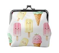 Ice Cream Paradise - Mini portafoglio da donna in pelle con chiusura a bacio