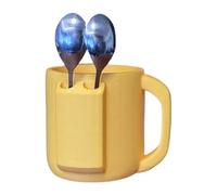 Ice Cream Pint Holder, 3d Printed Smiling Face Cup with Two Spoons, Reusable Dessert Storage Container, Fun Summer Treat Accessory for Outdoor Picnic Travel Kids Adults Birthday Gatherings