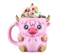 Ice Cream Pint Holder, Beer Can Cozy, 6.3x4.33x4.72 Inches Size, Non Slip Silicone 16 Oz Leak Proof Cups Cow Print, Dessert Cup Holder for Family, Bbq, Movie, Nights, Party, Picnic