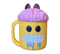 Ice Cream Pint Holder, Smiling Face Cup, 5.91x4.72x5.51 Inches 3D Printed Reusable Container, Includes Two Spoons for Dessert Storage, Travel, Outdoor Picnic, Kids, Adults, Birthday