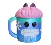 Ice Cream Pint Holder, Smiling Face Cup, 5.91x4.72x5.51 Inches 3D Printed Reusable Container, Includes Two Spoons for Dessert Storage, Travel, Outdoor Picnic, Kids, Adults, Birthday