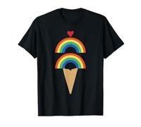 Ice Cream Rainbow 70 s 60 s Regalo per Ragazze Donne Bambini Tee Maglietta