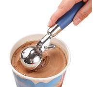 Ice Cream Scoop, Heavy-Duty Baller Spoon, Stainless Steel Pop-Top Tool, Strong Dishwasher Safe Design, Compact Ideal for Watermelon, Cantaloupe, Baking Prep, Cookie Dough