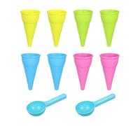 Ice Cream Scoop Toy - 10 Piece Sand Mold Set, Colorful Cones | Toy Ice Cream Set, Beach Play Learning , Preschool, Birthday Party, Carnival, Classroom, Summer Activity