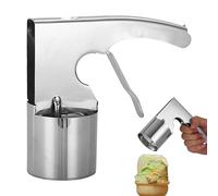 Ice Cream Scoop With Trigger - Metal 15x14x6.5cm | Large Capacity Cylinder Ice Cream Ball Maker, Old-Fashioned Gray Household Scoop | Kitchen Tool For Making Perfect