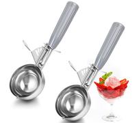 Ice Cream Scooper 2pcs 4 Once In Acciaio Inossidabile Rilascio di Bisco Y5H6