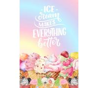 Ice-cream shop end year notebook: Size 6 " x 9 inch , 120 page , various styles of ice-cream