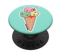 Ice Cream Skull Spoopy Yami Kawaii Halloween Design, Pastel PopSockets PopGrip Adesivo