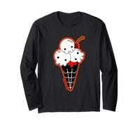 Ice Cream Skull Spoopy Yami Kawaii Halloween Design, Spooky Maglia a Manica