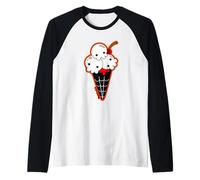 Ice Cream Skull Spoopy Yami Kawaii Halloween Design, Spooky Maglia con Maniche Raglan