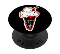 Ice Cream Skull Spoopy Yami Kawaii Halloween Design, Spooky PopSockets PopGrip Adesivo
