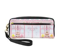 Ice Cream Store, piccola borsa per cosmetici, portatile, carina, da viaggio, per donne, organizer per pennelli da trucco, Nero, One Size, Astuccio per trucchi