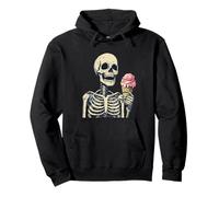 Ice Cream Time con uno scheletro divertente per adulti e bambini Felpa con Cappuccio
