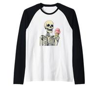 Ice Cream Time con uno scheletro divertente per adulti e bambini Maglia con Maniche Raglan