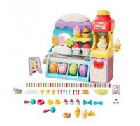 Ice Cream Toy - Color Dough Sensory Toys, Air Dry Clay Bakery Kit with Kitchen Tools, Creative Play for Home, Travel, Bedroom, Homeschool, Playroom, Classroom, Preschool, Role-Play, Christmas Fun