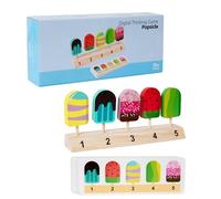 Ice Cream Toy Kids - Ensemble di puzzle di ghiaccioli in legno artigianale, giocattolo impilamento a segmento arrotondato liscio | Bilanciamento sensoriale educativo, formazione a forma di apprendimen