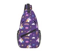 Ice Cream Unicorn Chest Bag Men Sling Crossbody Backpack Chest Bag Travel Hiking Daypack Borsa a tracolla Regali per studenti