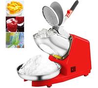 Ice Crusher Ice Shaver Machine Home & Commercial Electric Snow Cone Maker Macchina per Il Ghiaccio Rasato in Acciaio Inossidabile, Red