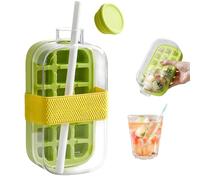 Ice Cube Bottle 2 in 1, bottiglia di ghiaccio a prova di perdite, senza BPA, facile da sciogliere, per bevande estive, cocktail, caffè e avventure all'aria aperta (800 ml)