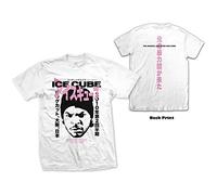 Ice Cube T Shirt Beanie Kanji Cross Logo Nuovo Ufficiale Uomo Bianca