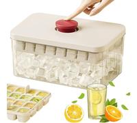 Ice Cube Tray Bin Set - Press Release Mold for Kitchen Use | Multi Layer 96 Grid Freezing System with Lid Storage Container, Easy Pop Out Ice Block Maker for Drinks Coffee Cocktail Home Use
