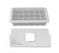 Ice Cube Tray Silicone, 18 Cubetti con Coperchio Trasparente, Bianco - Facile Staccaggio, Materiale Sicuro, Ideale per Cocktail e Bevande