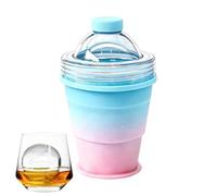 Ice Cup - Bicchiere pieghevole in silicone, portatile, riutilizzabile, con cannuccia, bottiglia flessibile per whisky, birra, succo, caffè, viaggi, campeggio, palestra, uso all'aperto