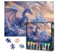 Ice Dragon Puzzles - Puzzle da 1000 pezzi, per adulti, con serratura della neve, difficile da sfidare per adulti (70 x 50 cm), per la famiglia e la decorazione per la casa (Fantasy Series)