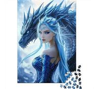 Ice Dragon Queen 1000 Componenti Carta Ecologica Puzzle Familiare Livello Di Difficoltà Equilibrato Fan Dei Rompicapo Loisirs A Casa Divertente 38x26cm/1000pcs