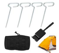 Ice Fishing Shelter Drill Adapter - Universal Metal Threaded Auger Stake, Strong Camping Tool for Fast Assembly and Stable Ground Anchorage | Outdoor Survival Adventure Backpacking Equipment