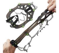 Ice Grips For Shoes - Ice Cleats For Shoes And Boots, Snow Grippers For Shoe, Mountaineering Crampons, 5-Spikes Snow Grips Traction Cleat For Kids Adults, Anti Slip For Hiking Fishing Walking Climb